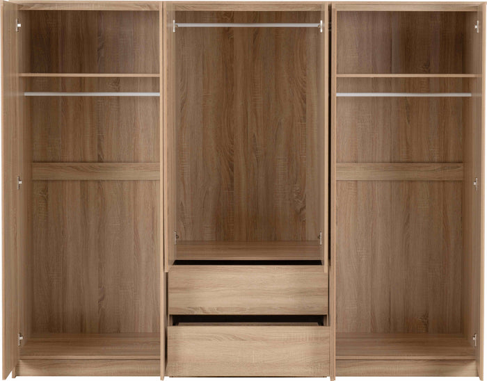 Malvern 6 Door 2 Drawer Wardrobe - Sonoma Oak Effect image 4