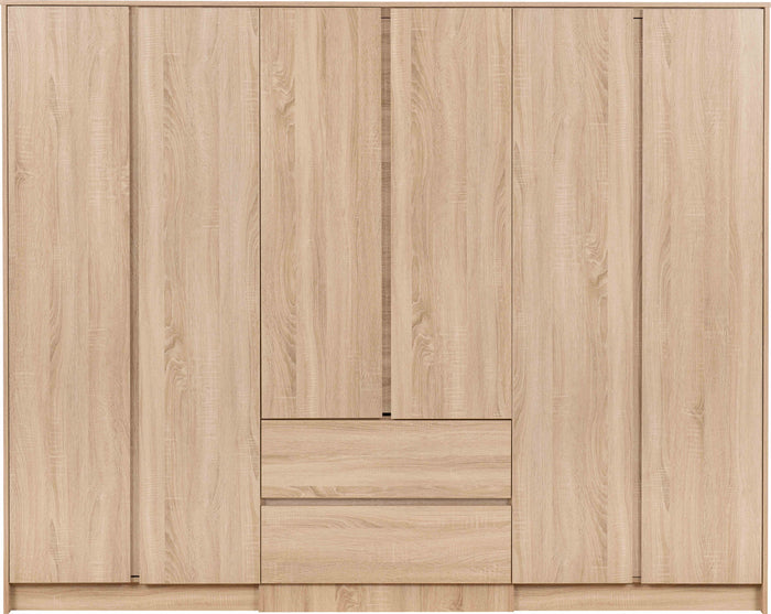 Malvern 6 Door 2 Drawer Wardrobe - Sonoma Oak Effect image 5