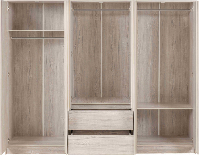 Malvern 6 Door 2 Drawer Wardrobe - Urban Snow image 6
