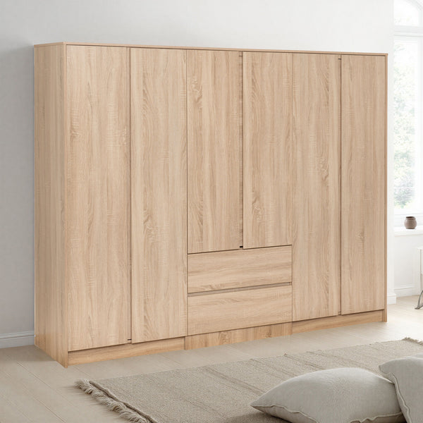 Malvern 6 Door 2 Drawer Wardrobe - Sonoma Oak Effect image 7