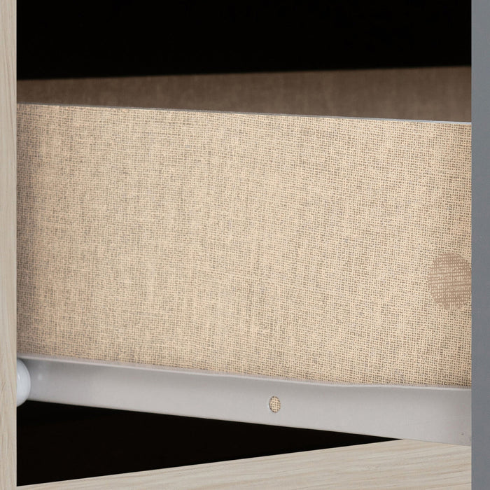 Nevada 3 Door 2 Drawer Wardrobe - Grey Gloss/Light Oak Effect Veneer image 5