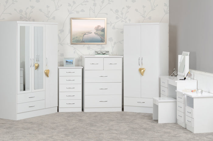 Nevada 3 Door 2 Drawer Wardrobe - White Gloss image 3