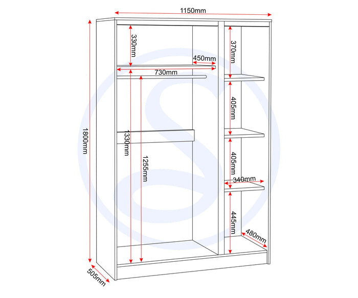 Malvern 3 Door Wardrobe - Sonoma Oak Effect image 3