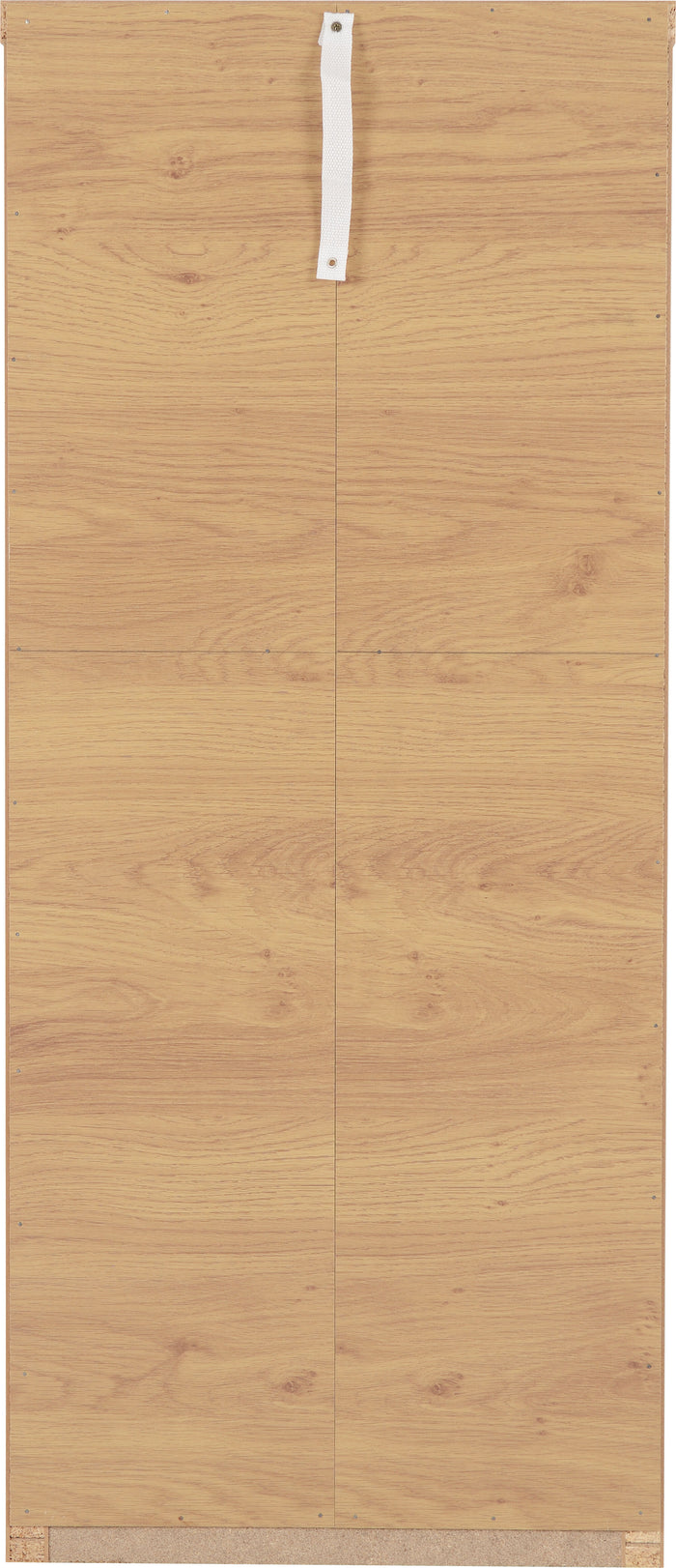 Seville 5 Drawer Narrow Chest - White Gloss/Light Oak Effect Veneer image 5