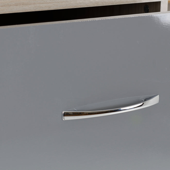 Nevada 3+2 Drawer Chest - Grey Gloss/Light Oak Effect Veneer image 5