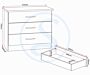 Nevada 3 Drawer Chest - Grey Gloss/Light Oak Effect Veneer image 4