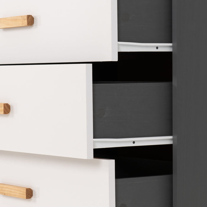 Cleveland 3 Drawer Chest - White/Grey Metal Effect image 6