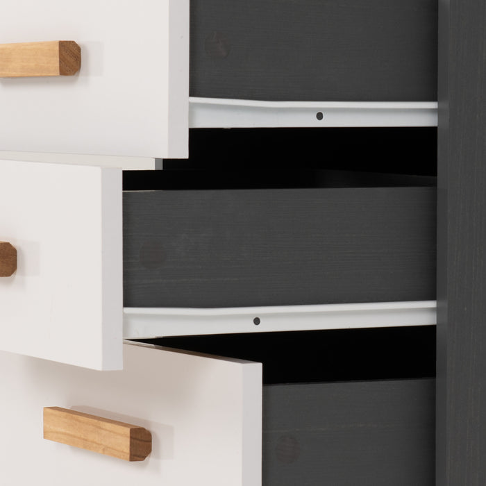 Cleveland 3 Drawer Bedside - White/Grey Metal Effect image 7