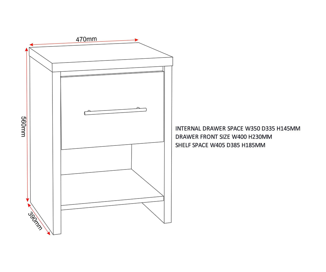 Seville Bedroom Set - White Gloss/Light Oak Effect Veneer image 2