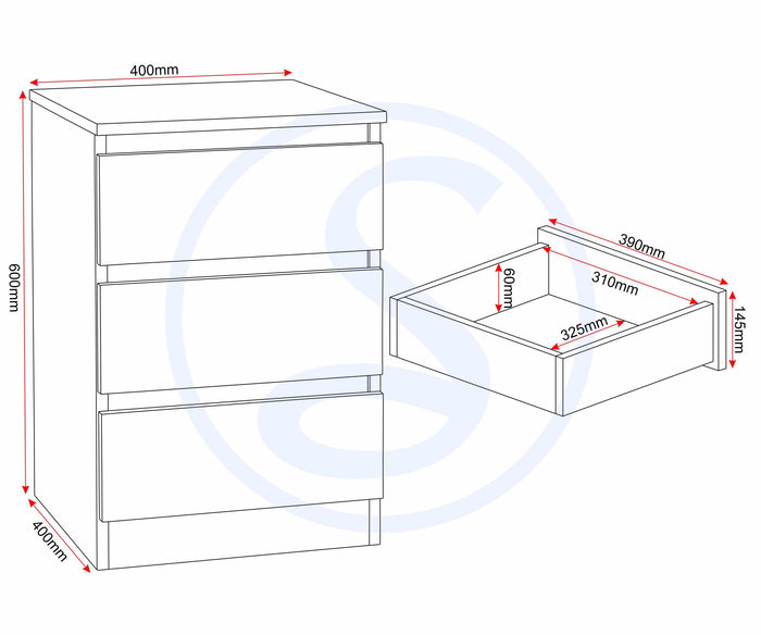 Malvern 2 Door Wardrobe Bedroom Set - Sonoma Oak Effect image 5