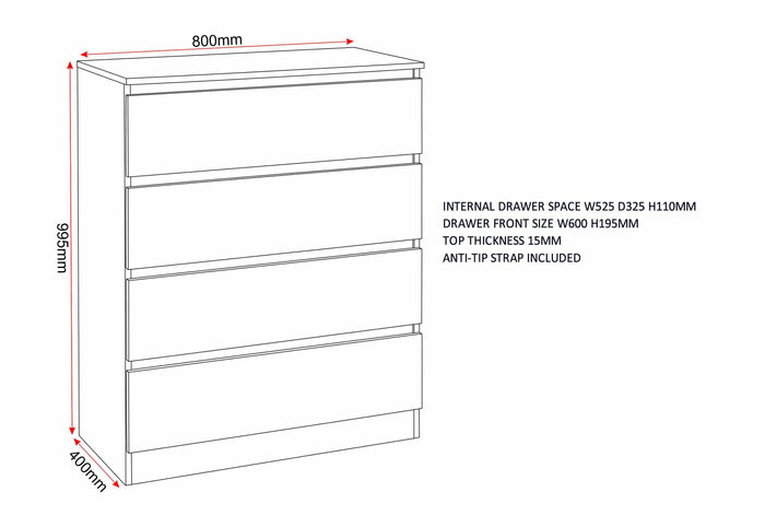 Malvern 2 Door Wardrobe Bedroom Set - Sonoma Oak Effect image 3
