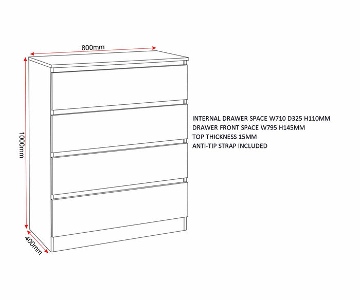 Malvern 2 Door Wardrobe Bedroom Set - Urban Snow image 3