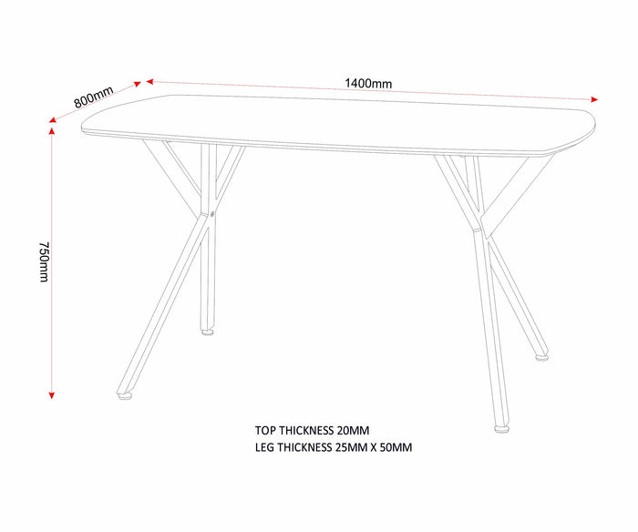 Athens Rectangular Dining Set (X4 Chairs) - Concrete Effect image 3