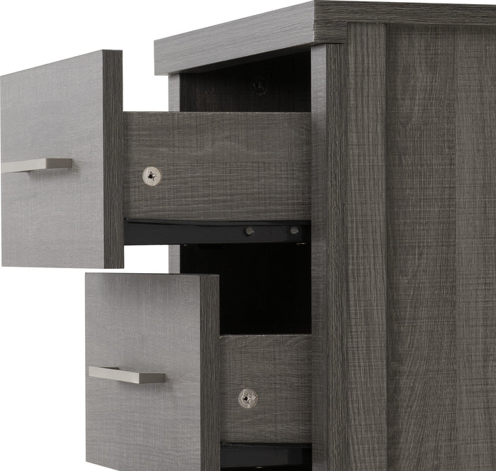 Lisbon 3 Drawer Bedside Chest - Black Wood Grain image 4
