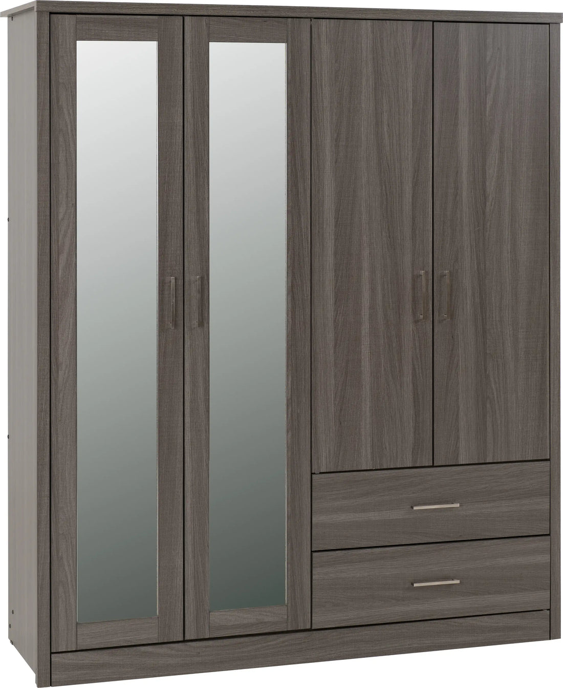 Lisbon 4 Door Wardrobe - Black Wood Grain image 2