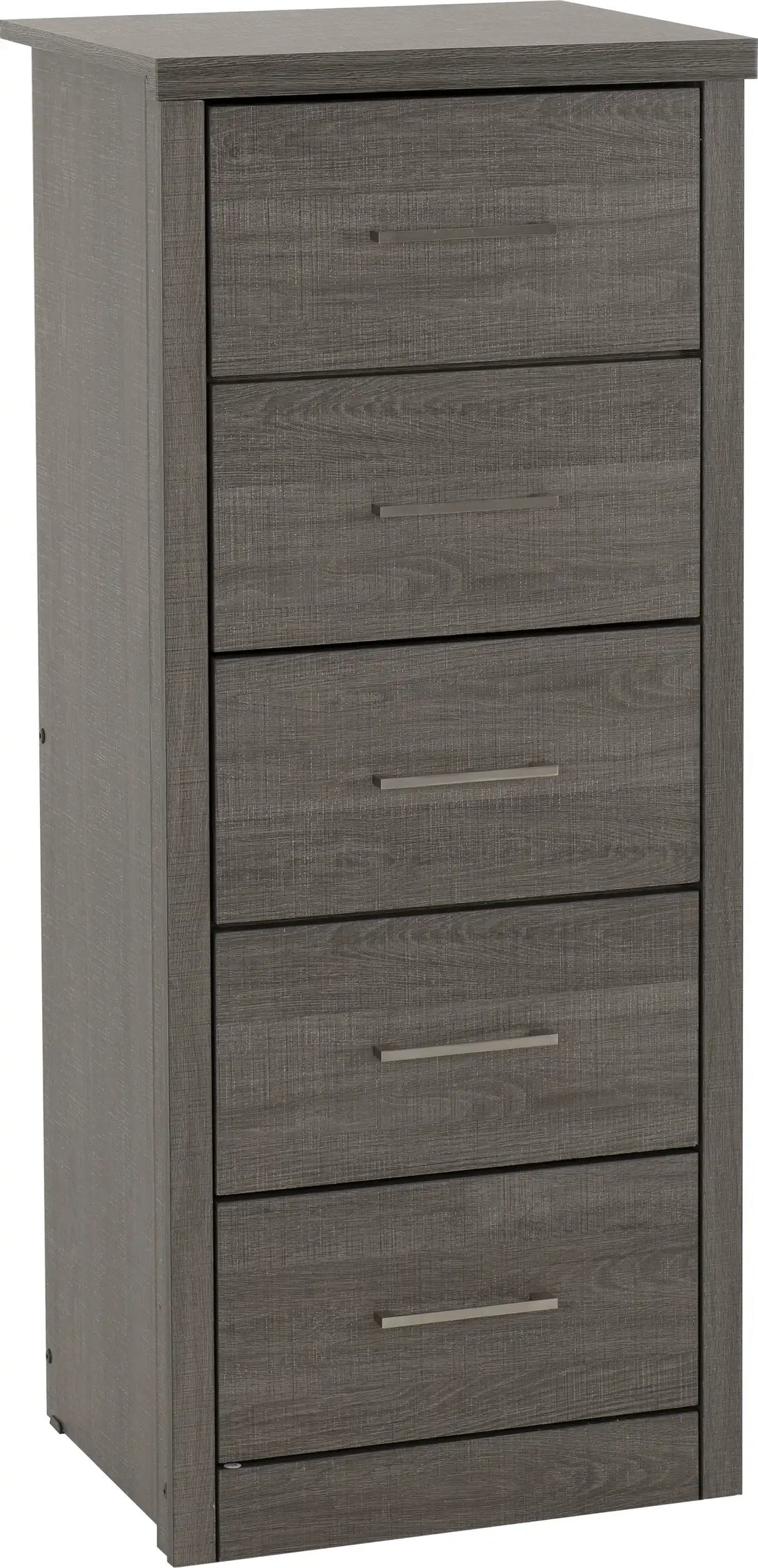 Lisbon 5 Drawer Narrow Chest - Black Wood Grain image 2