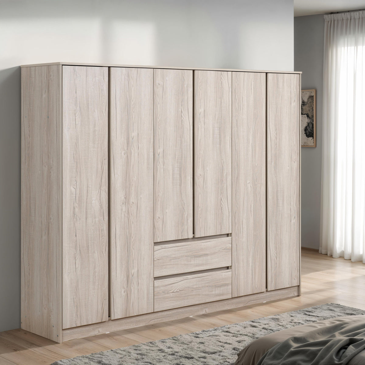 Malvern 6 Door 2 Drawer Wardrobe - Urban Snow image 9