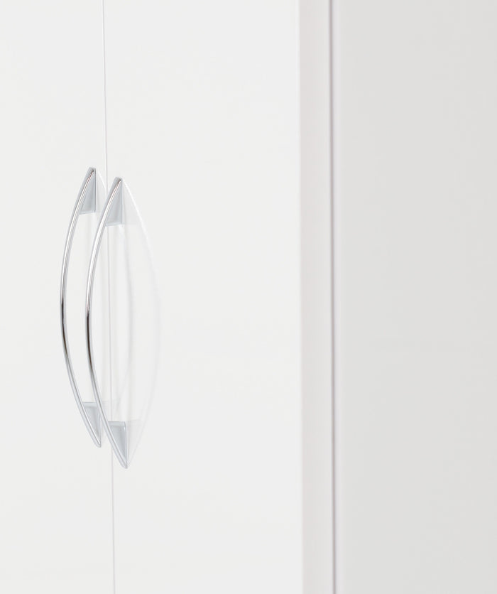Nevada 2 Door 1 Drawer Wardrobe - White Gloss image 5