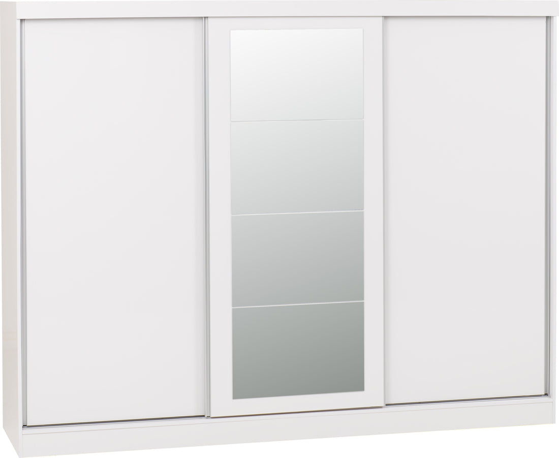 Nevada 3 Door Slider Wardrobe - White Gloss image 4