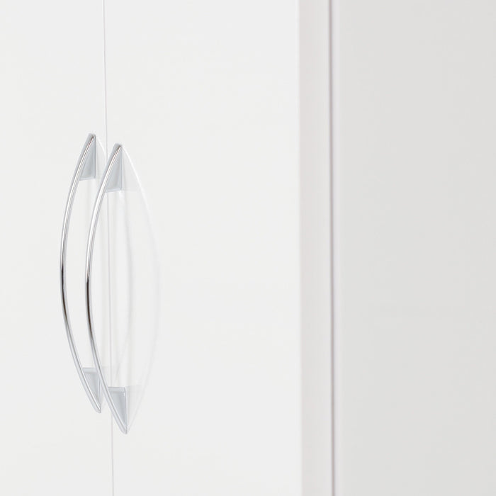 Nevada 2 Door All Hanging Wardrobe - White Gloss image 4
