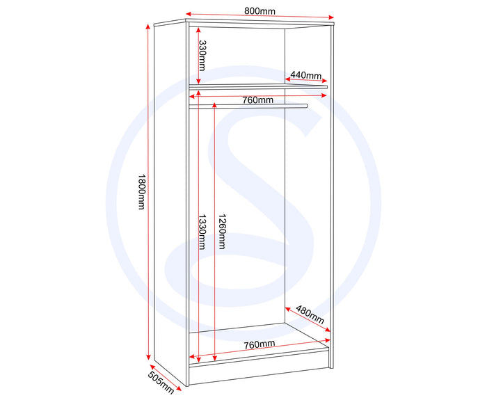 Malvern 2 Door Wardrobe - Urban Snow image 3