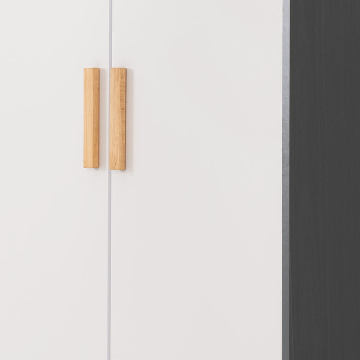 Cleveland 2 Door Wardrobe - White/Grey Metal Effect image 6