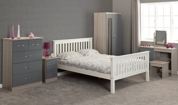 Nevada 3+2 Drawer Chest - Grey Gloss/Light Oak Effect Veneer image 3