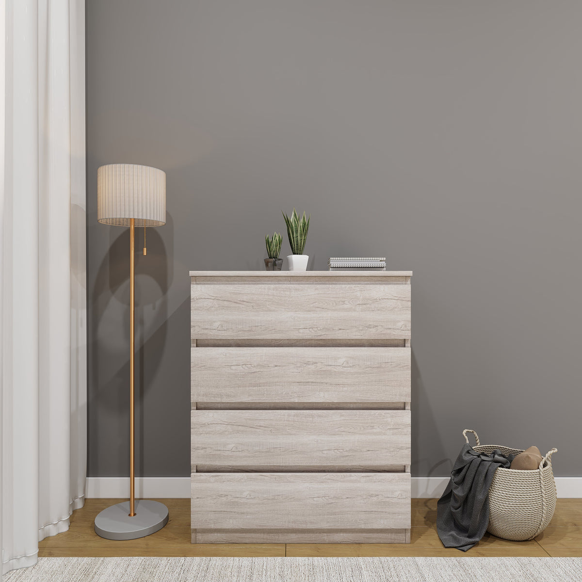 Malvern 4 Drawer Chest - Urban Snow image 1