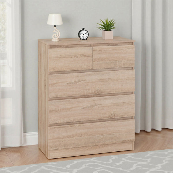 Malvern 3+2 Drawer Chest - Sonoma Oak Effect image 1