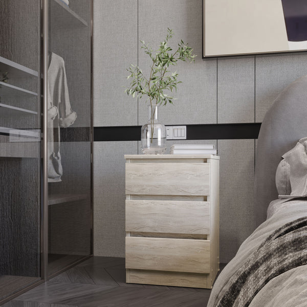 Malvern 3 Drawer Bedside - Urban Snow image 1