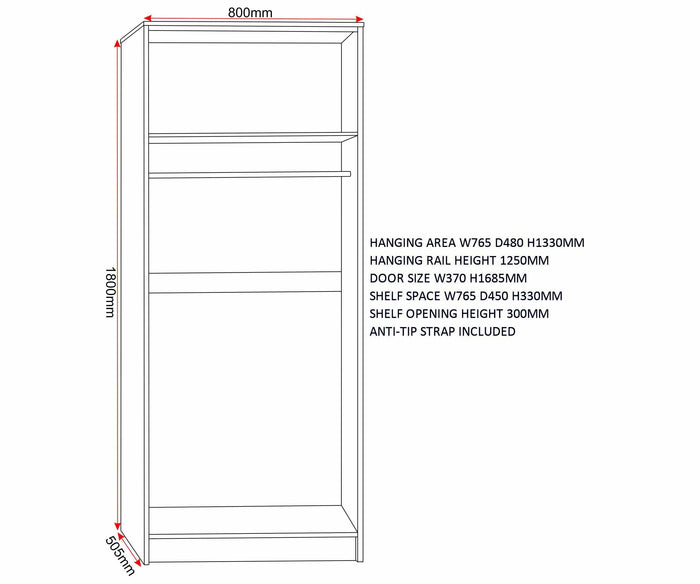 Malvern 2 Door Wardrobe Bedroom Set - Sonoma Oak Effect image 4