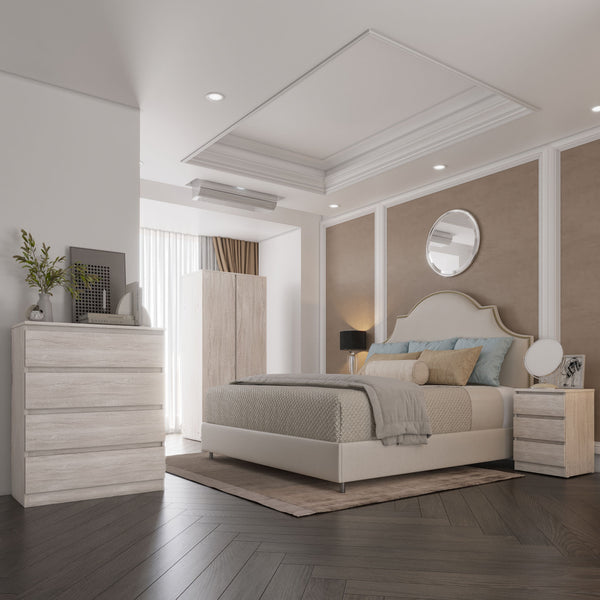 Malvern 2 Door Wardrobe Bedroom Set - Urban Snow image 1