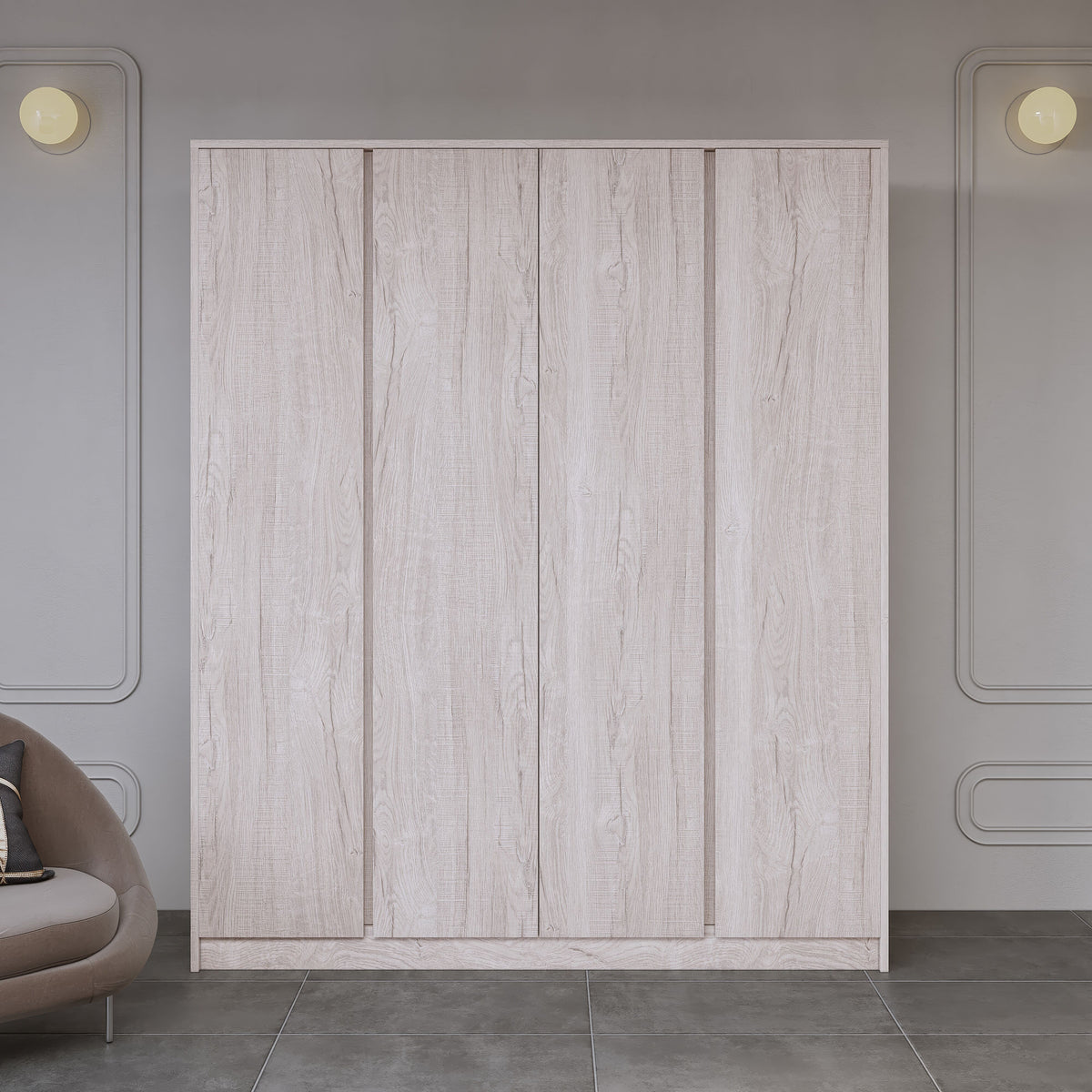 Malvern 4 Door Wardrobe - Urban Snow image 10
