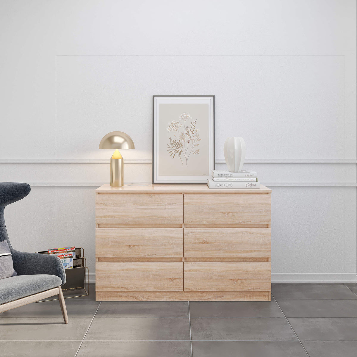 Malvern 6 Drawer Chest - Sonoma Oak Effect image 11