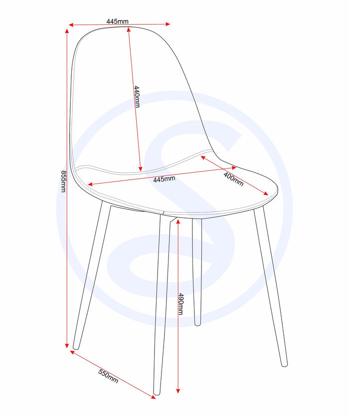 Athens Rectangular Dining Set (X4 Chairs) - Concrete Effect image 4