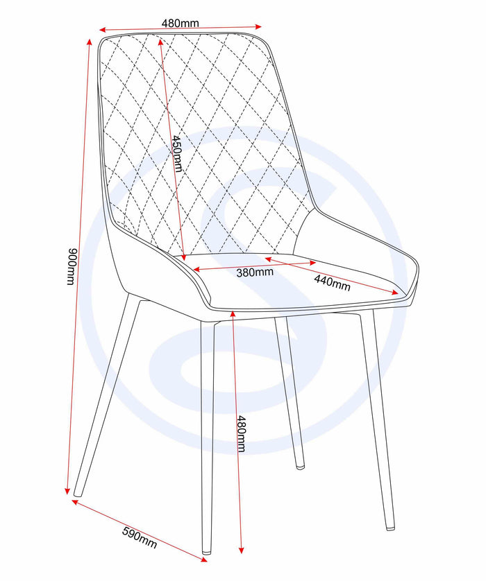 Athens Rect & Avery Dining Set (X4 Chairs) - Medium Oak Effect/Grey Velvet image 4