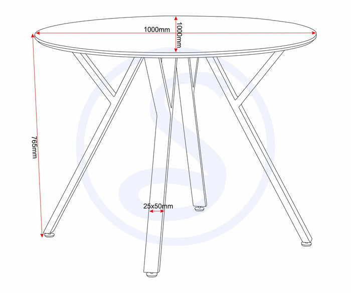 Athens Round & Avery Dining Set (X4 Chairs) - Concrete/Sapphire Blue Velvet image 5