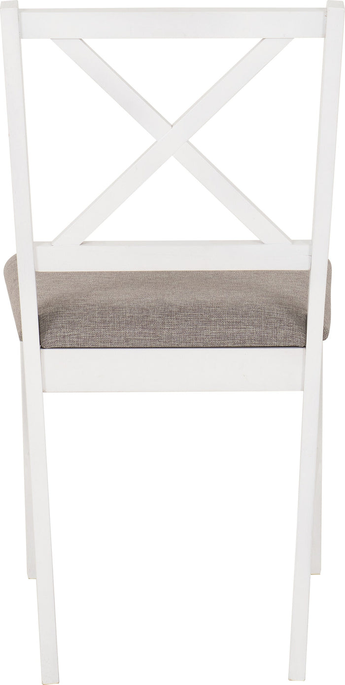 Balfour 1+4 Dining Set - White/Oak Effect/Grey Fabric image 4