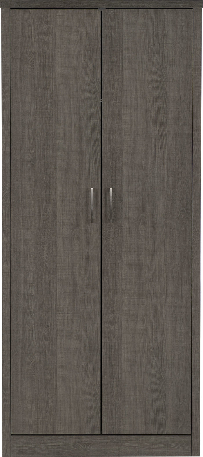 Lisbon 2 Door Wardrobe - Black Wood Grain image 3