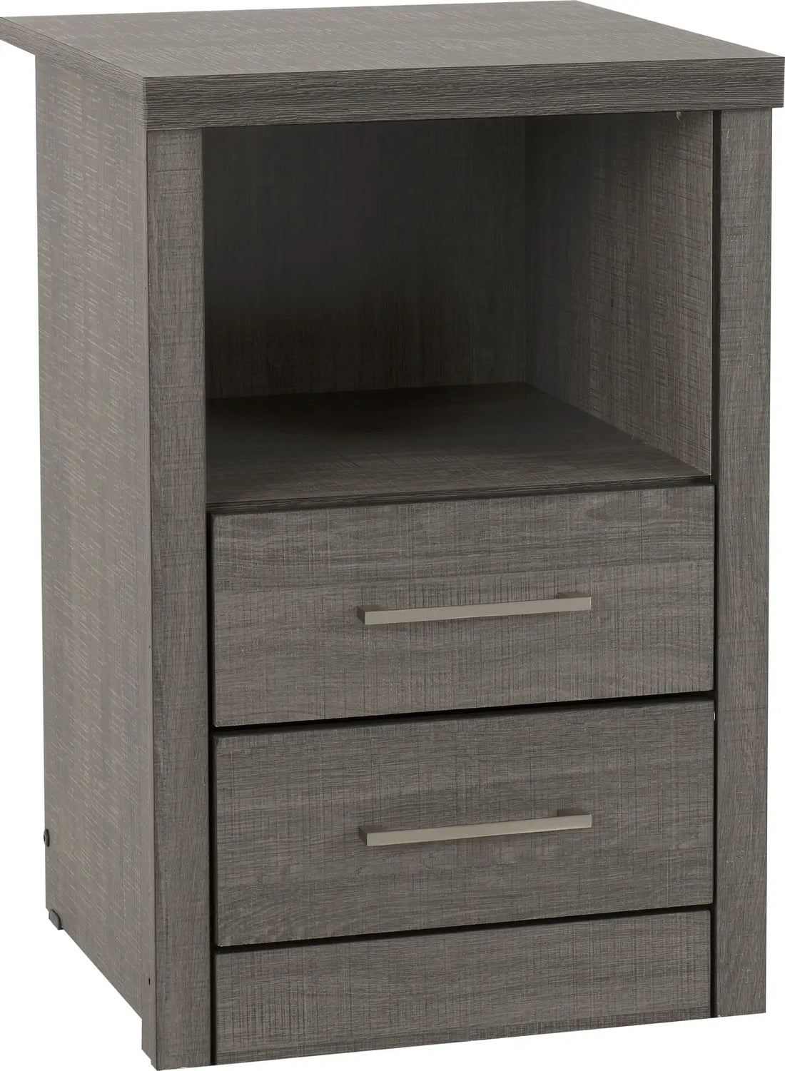Lisbon 2 Drawer 1 Shelf Bedside - Black Wood Grain image 2