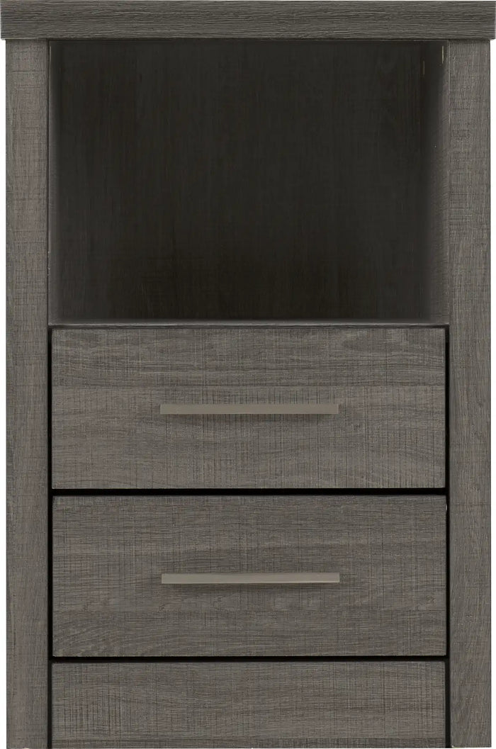 Lisbon 2 Drawer 1 Shelf Bedside - Black Wood Grain image 4