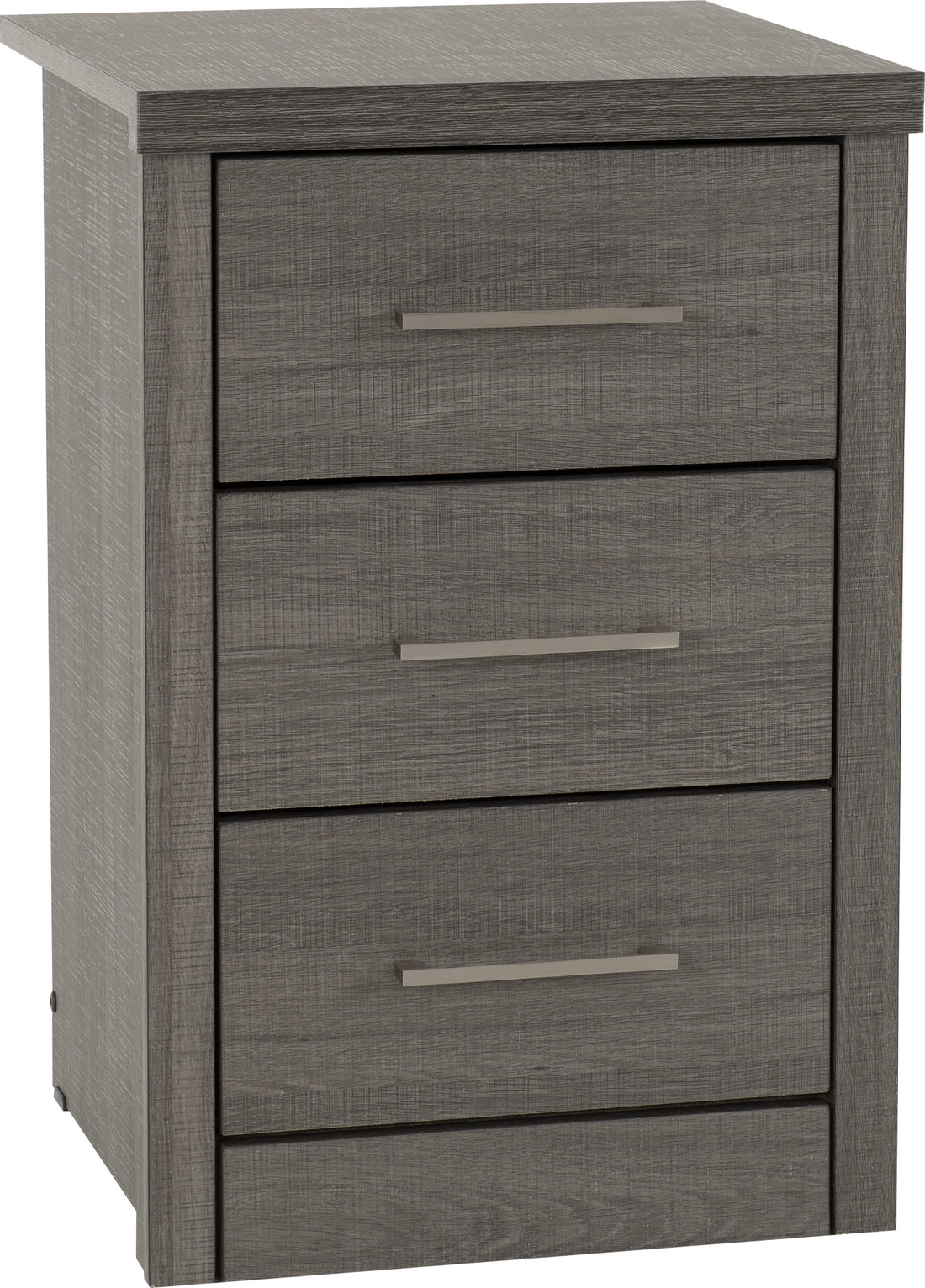 Lisbon 3 Drawer Bedside Chest - Black Wood Grain image 2