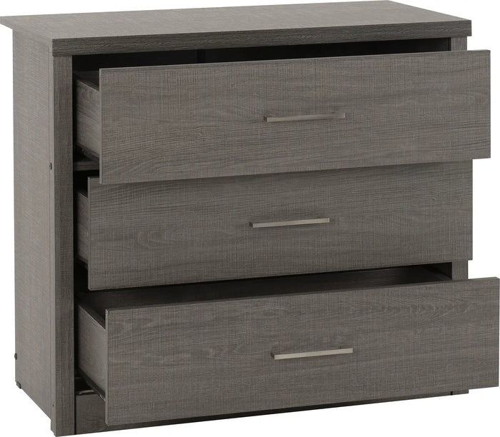 Lisbon 3 Drawer Chest - Black Wood Grain image 3