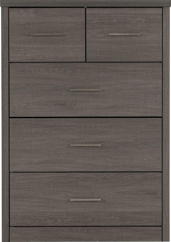 Lisbon 3+2 Drawer Chest - Black Wood Grain image 4