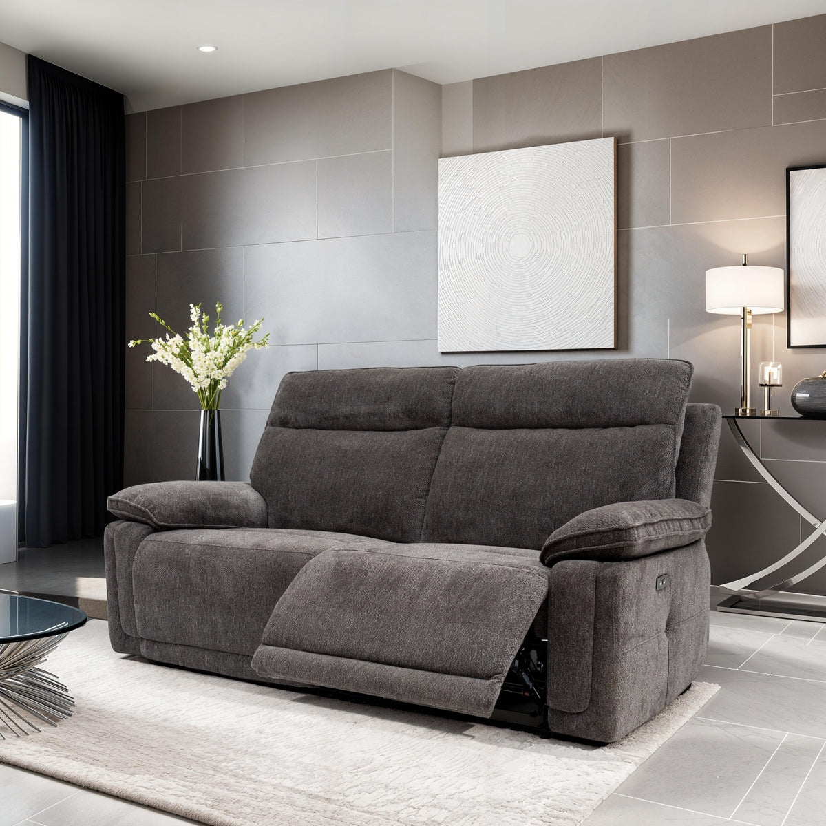 Cadenza 2 Seater Sofa - Charcoal image 1 - CAD02CHARCOAL Roomshot