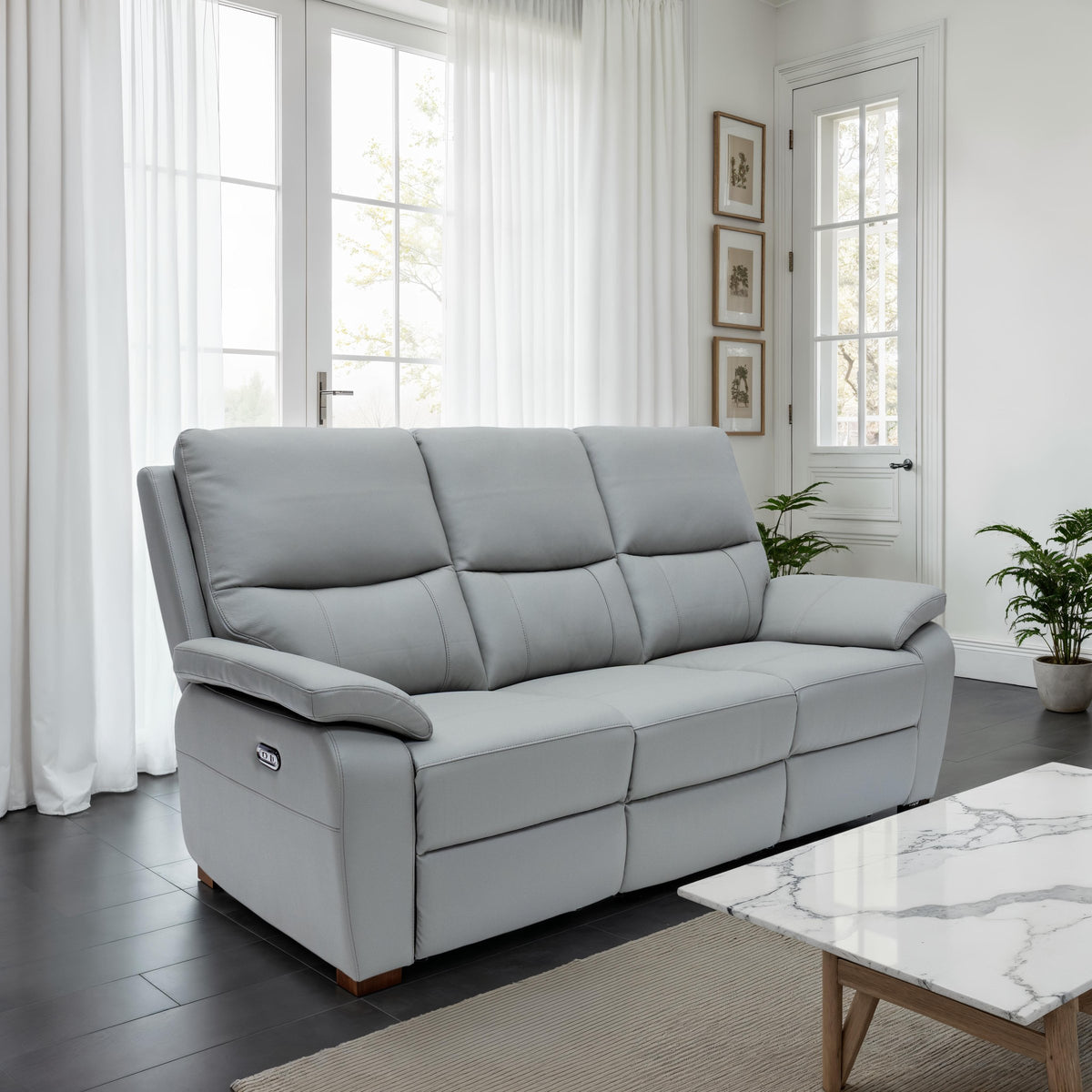 Cannes 3 Seater Sofa - Grey image 1 - can03grey lifestyle