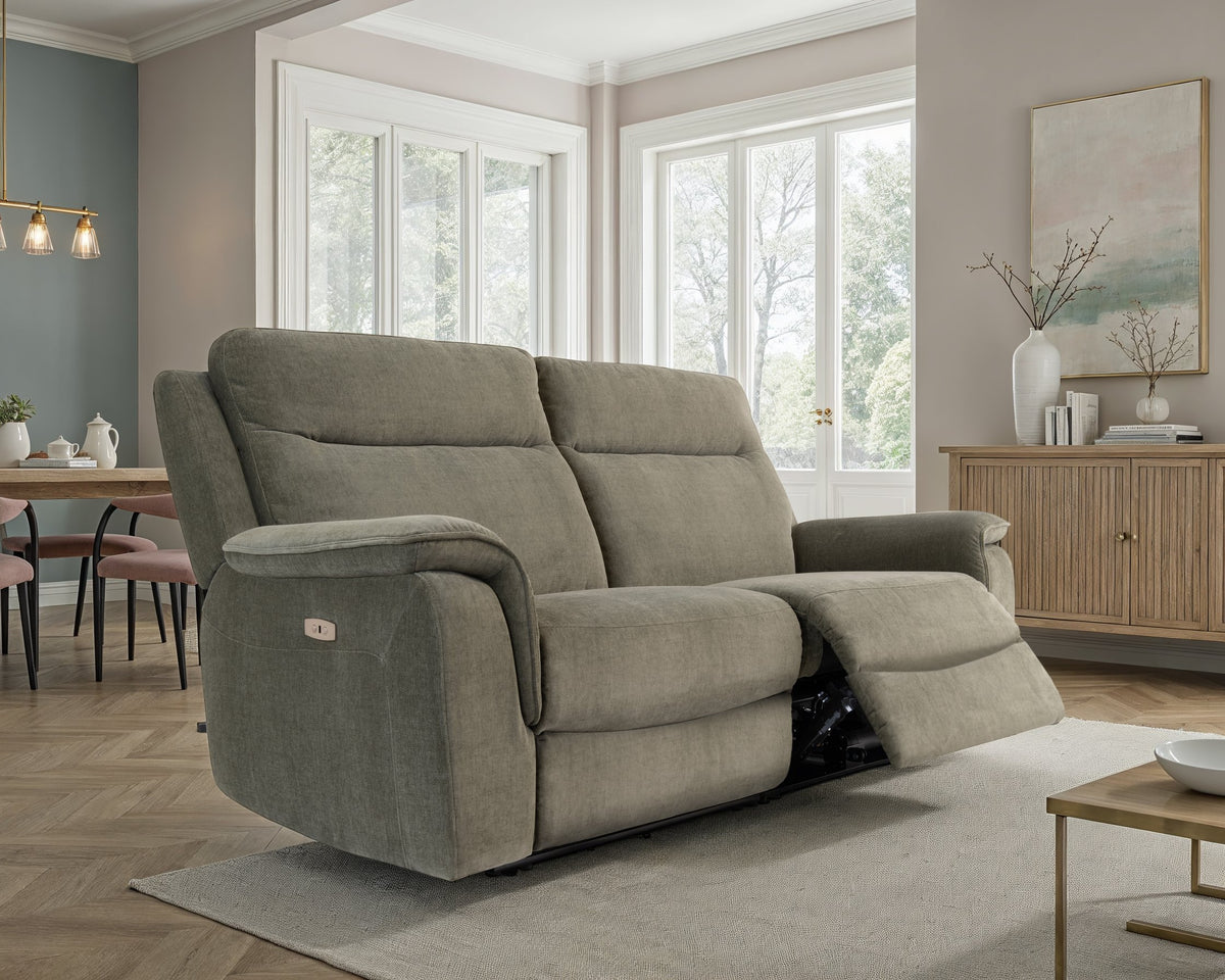 Havana 3 Seater Electric Sofa - Moss Green image 1 - havana green lifestyle