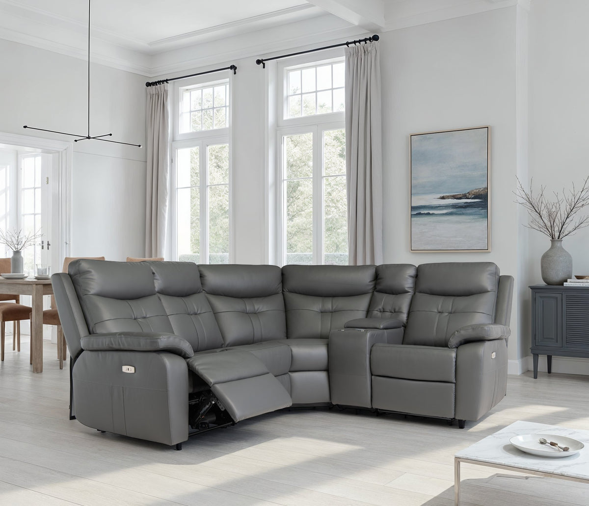 Sophia 2C2 Corner Sofa - Charcoal Grey image 1 - sophia charcoal corner lifestyle
