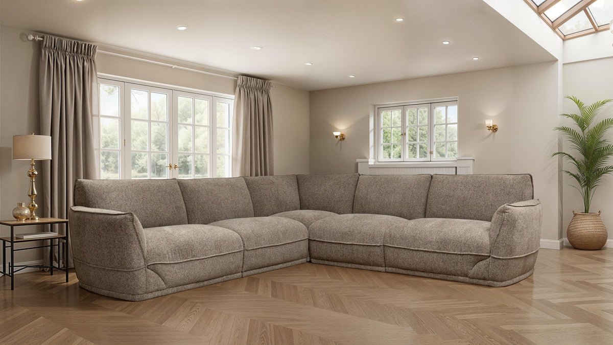 Tamson 2C2 Corner Sofa - Pebble image 1 - tamson corner lifestyle