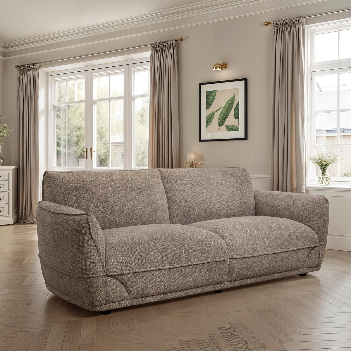 Tamson 3 Seater Sofa - Pebble image 1 - tam03pebble lifestyle 1